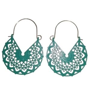 Boho Mandala Earrings (green)